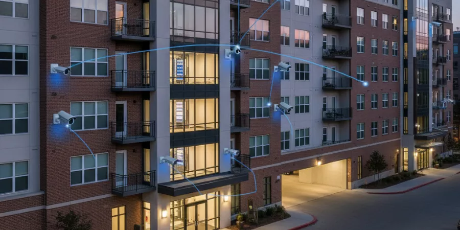 Security camera installation for multi-tenant buildings